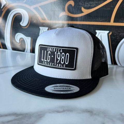 License Plate White Front Snap Back